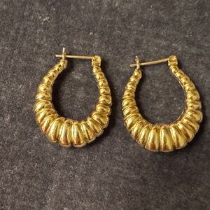 Women’s 14k Yellow Gold Shrimp Style Hoop Earrings